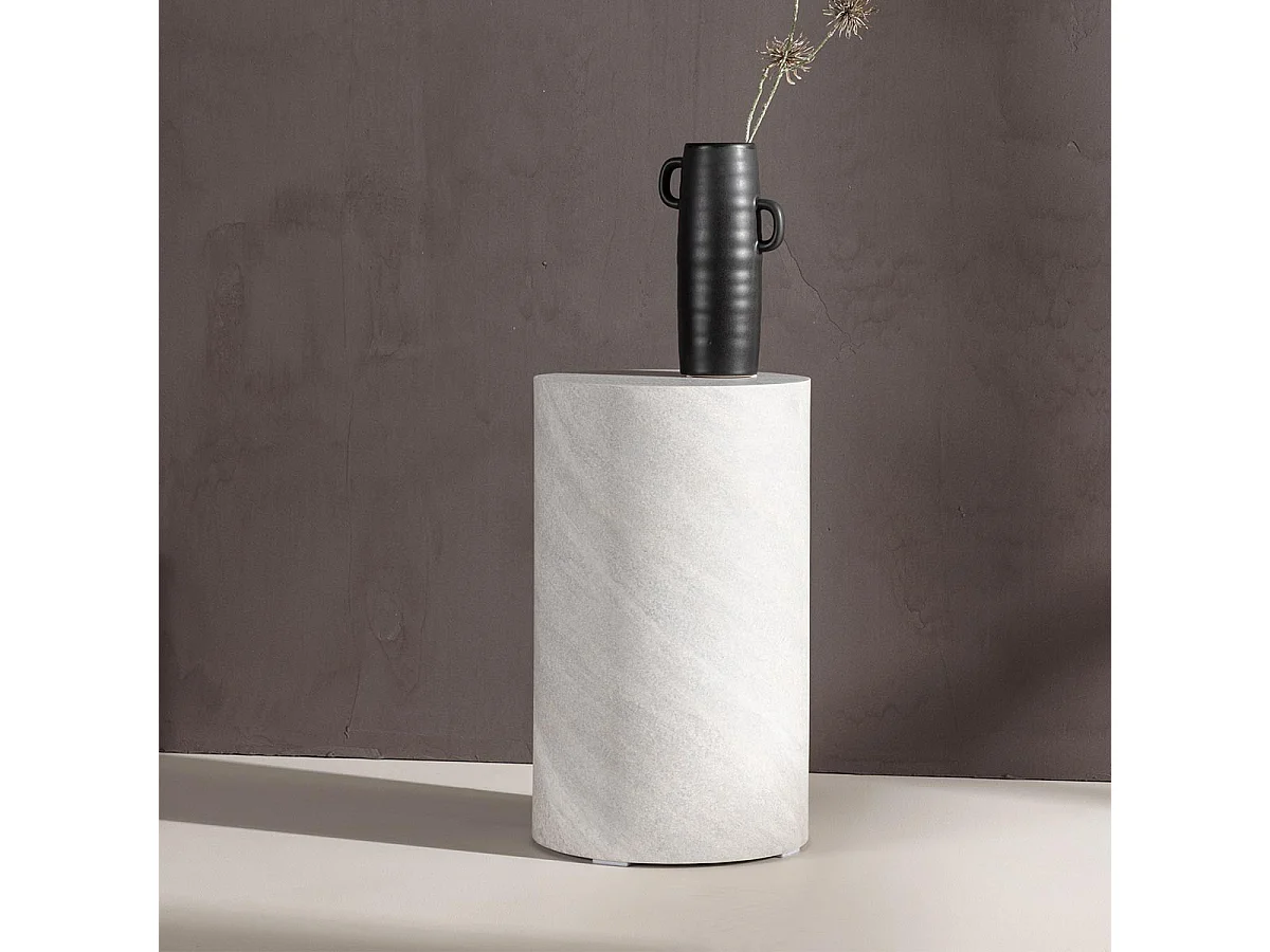 York hoektafel Ø30 cm sokkel grijs.