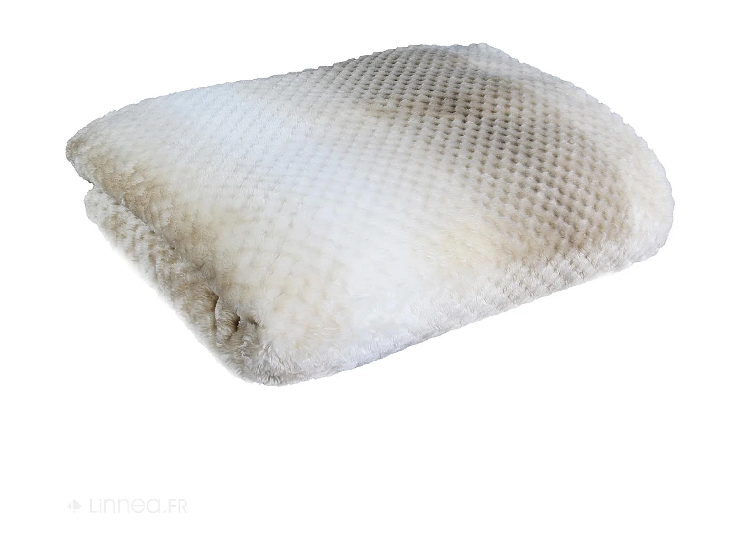 Plaid XXL en polyester 150x200 cm OURAL nid d'abeille dégradé de beige