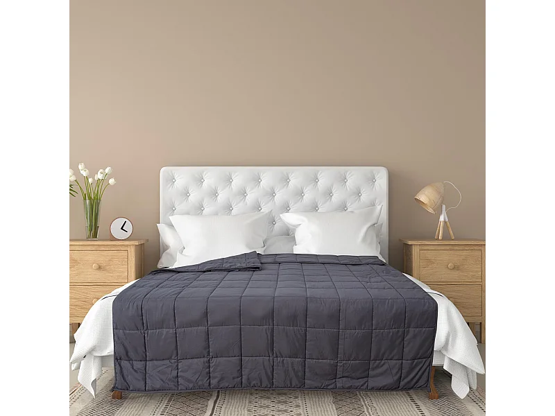 Couverture pondérée en polyester 7kg 150x200 cm LAVISH grise