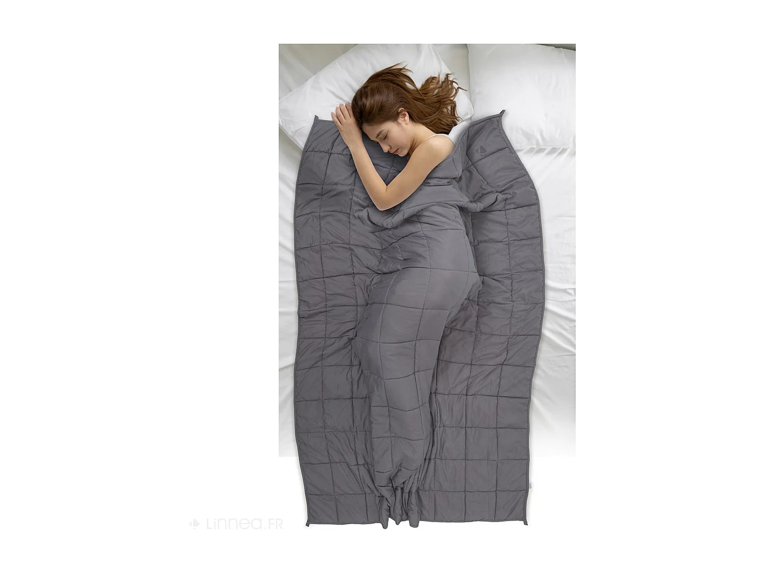 Couverture pondérée en polyester 7kg 150x200 cm LAVISH grise