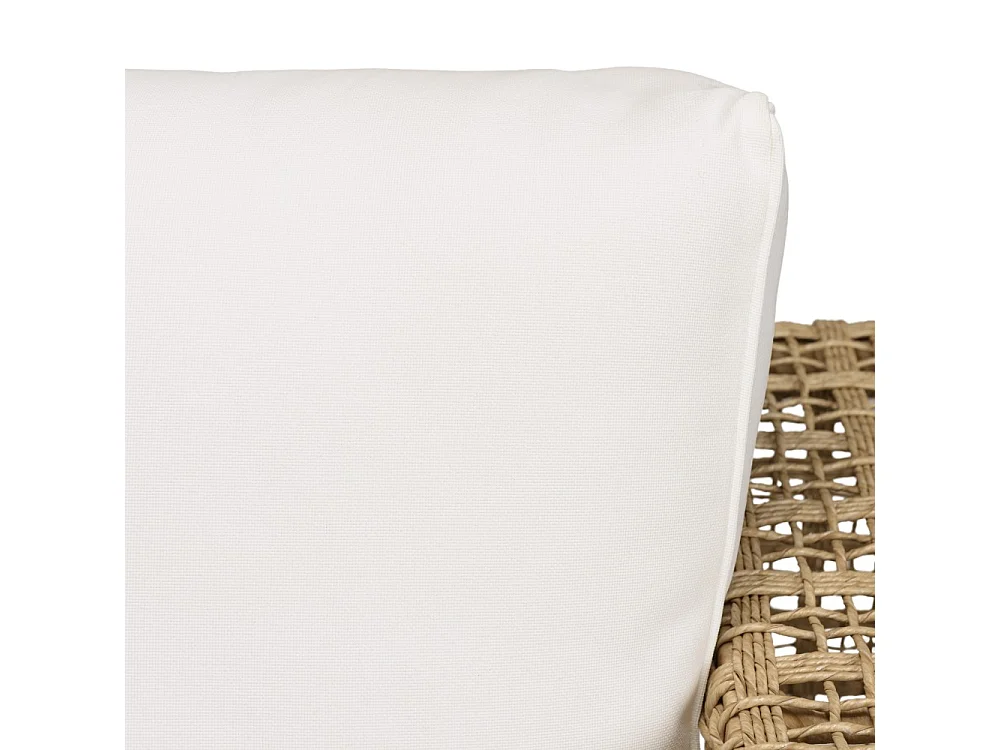 VALERIA - Salon de jardin 6 places en rotin synthétique ajouré beige