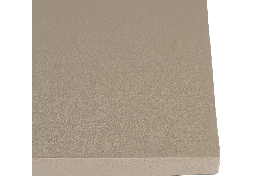 DAK - Table basse carrée 107x107cm en béton et bois de teck beige