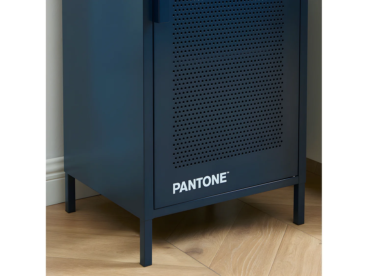 Nino - Petit meuble de rangement en métal PANTONE H105cm - Bleu nuit
