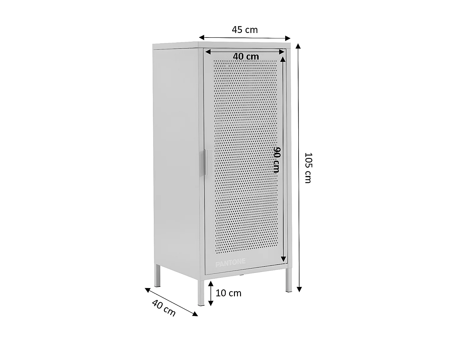Nino - Petit meuble de rangement en métal PANTONE H105cm - Jaune moutarde