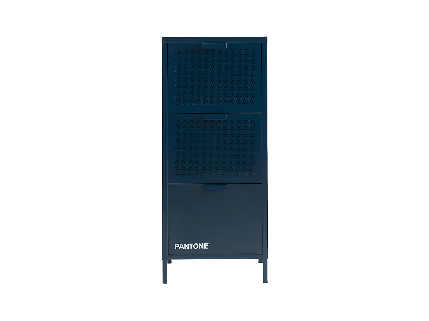 Nino - Petit meuble de rangement 3 tiroirs en métal PANTONE H105cm - Bleu nuit