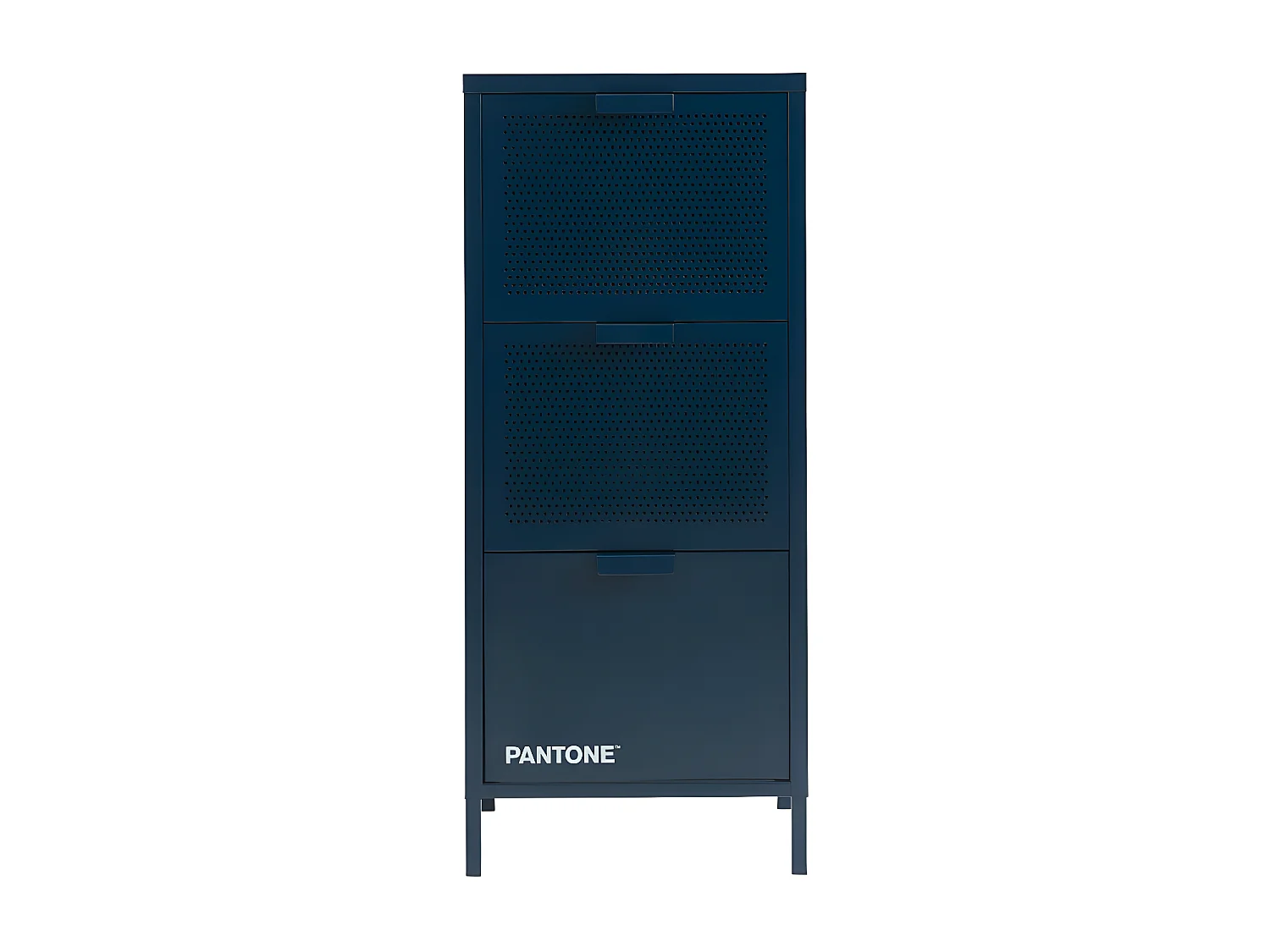 Nino - Petit meuble de rangement 3 tiroirs en métal PANTONE H105cm - Bleu nuit