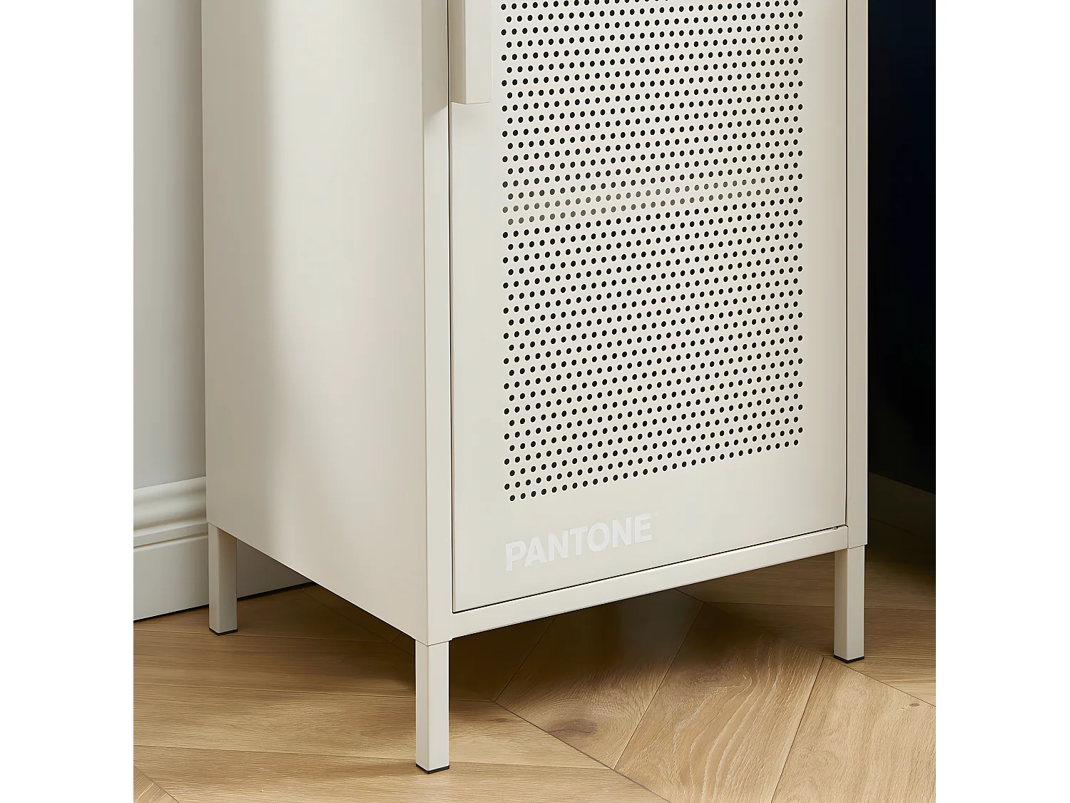 Nino - Petit meuble de rangement en métal PANTONE H105cm - Beige