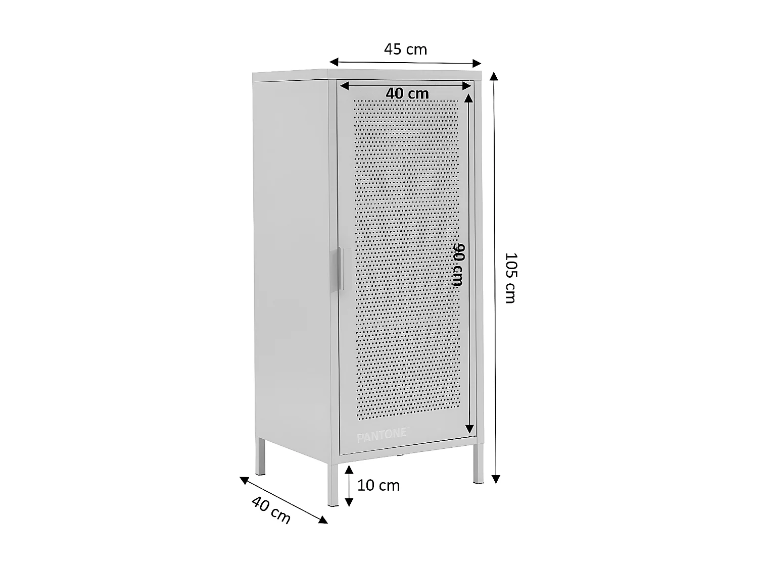 Nino - Petit meuble de rangement en métal PANTONE H105cm - Beige