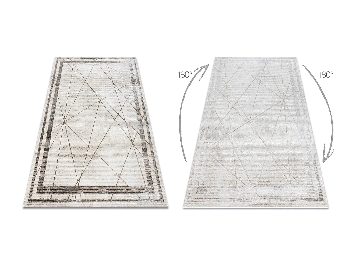 BLISS Z201Z128 Teppich creme / beige – Rahmen, geometrisch, modern,  80x150 cm