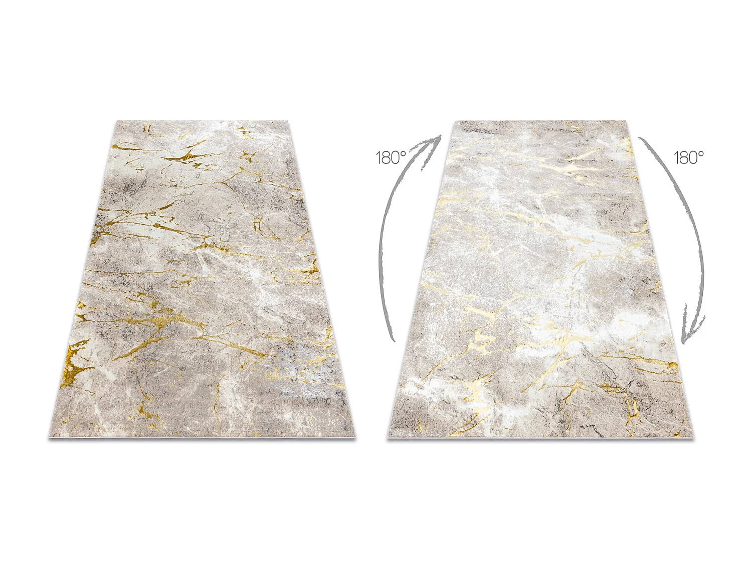 BLISS Z197AZ147 tappeto beige scuro / oro - Marmo, moderno, struttural 80x150 cm