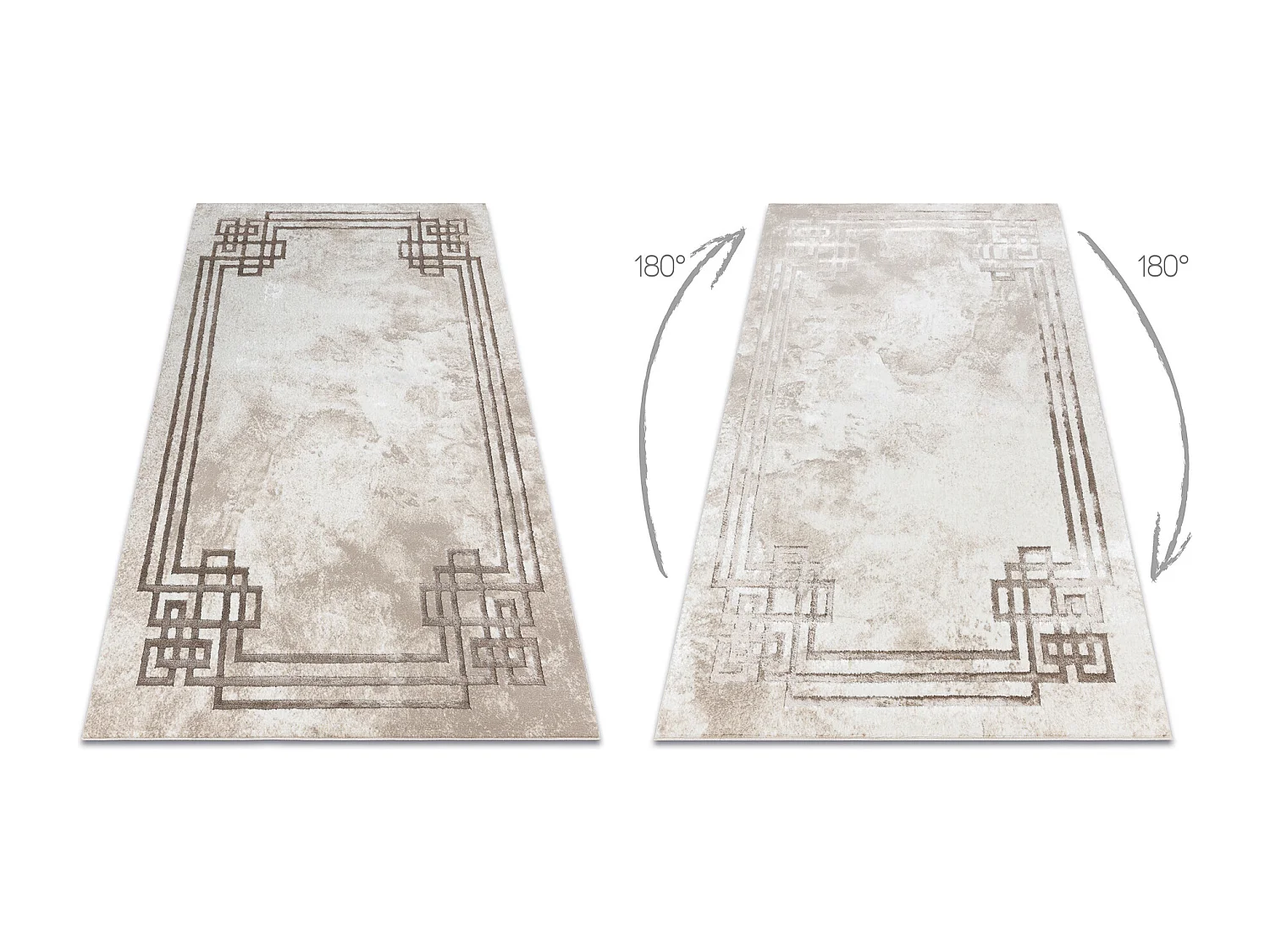 BLISS Z203AZ138 tapijt crème / beige - Kader, modern, structureel 160x220 cm