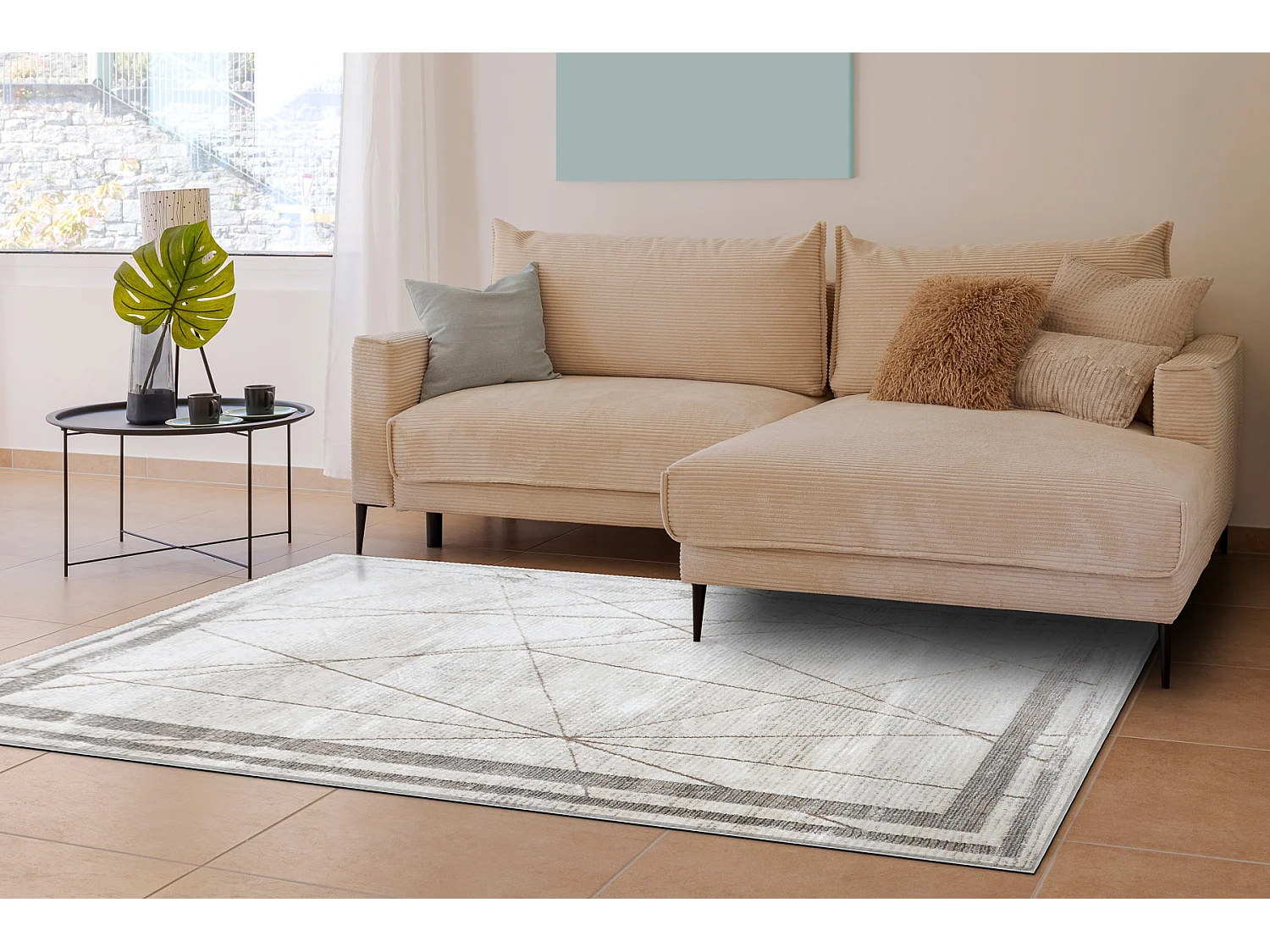 Tapis BLISS Z201Z128 crème / beige - Cadre, géométrique, moderne, s 140x190 cm