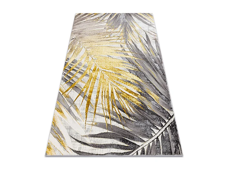 Dywan BLISS Z217AZ276 złoty / szary - Liście Palmy, nowoczesny, stru 120x170 cm