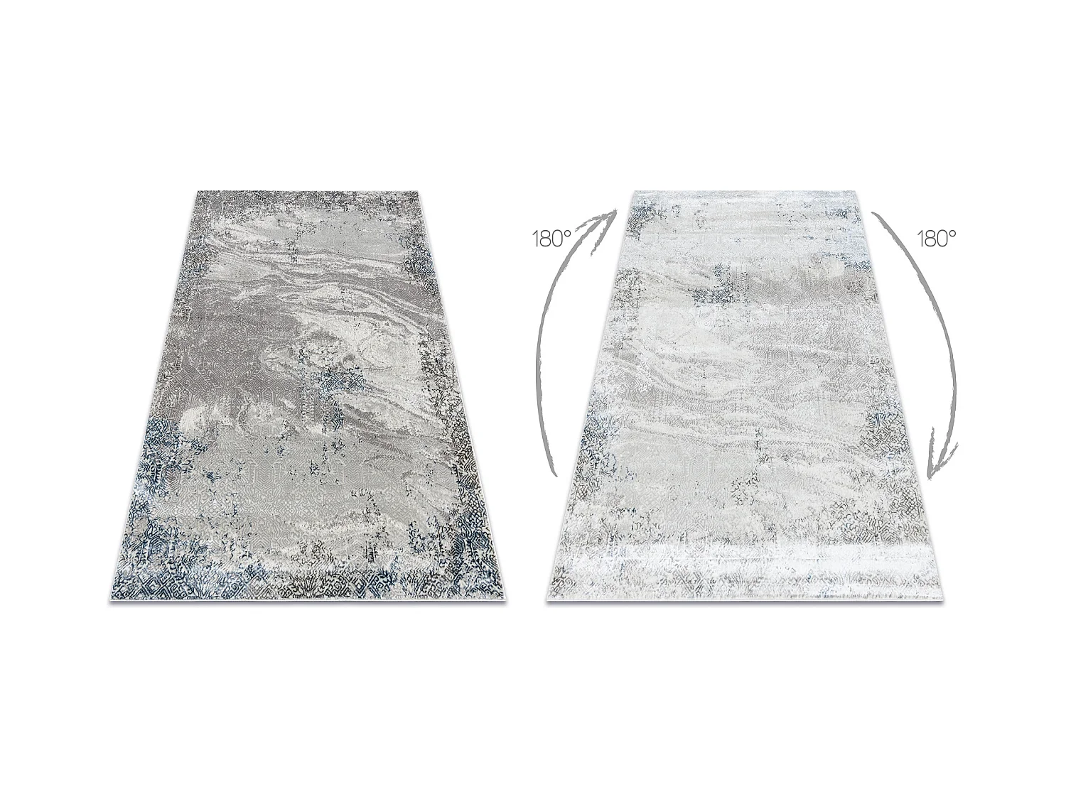 BLISS Z198AZ221 tapijt crème / blauw - Abstractie, modern, structuree 160x220 cm