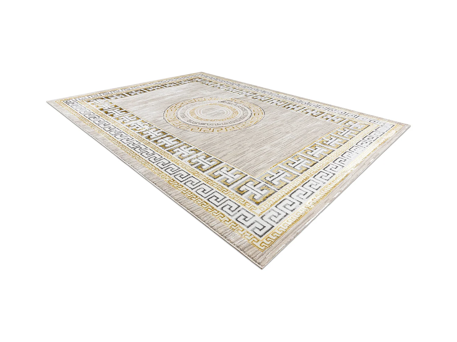 BLISS Z205AZ127 tapijt crème / goud - Kader, grieks, modern, structur 140x190 cm