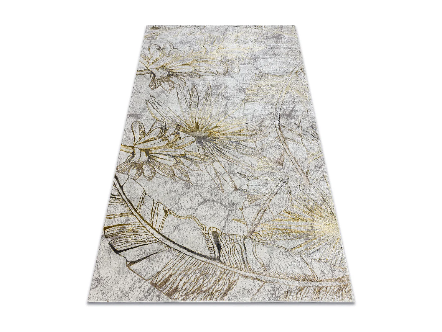 BLISS Z218AZ237 tapijt crème / goud - Bloemen, modern, structureel 140x190 cm