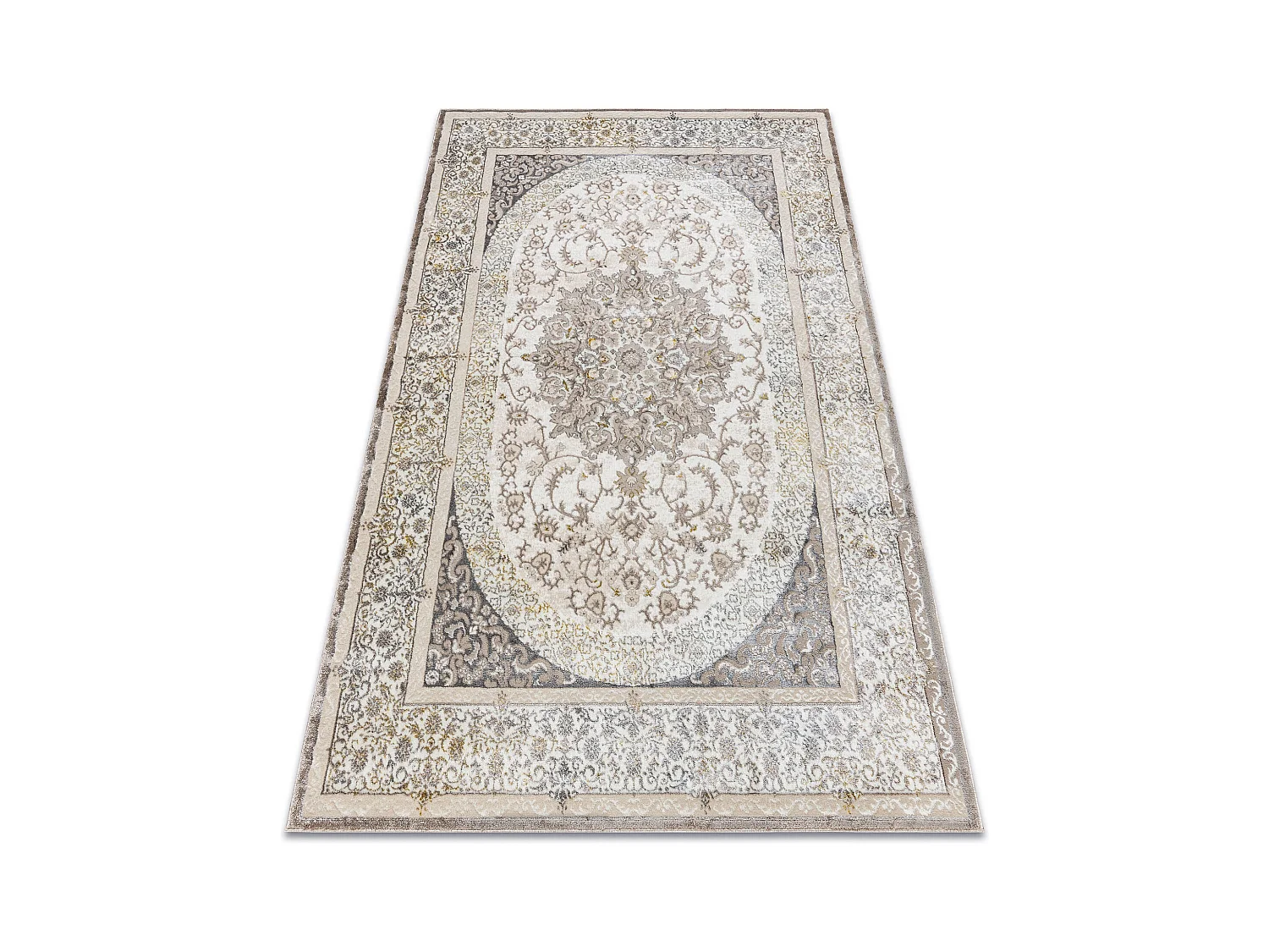 Tapis BLISS Z204AZ128 crème / beige - Cadre, ornement, moderne, struc 80x150 cm