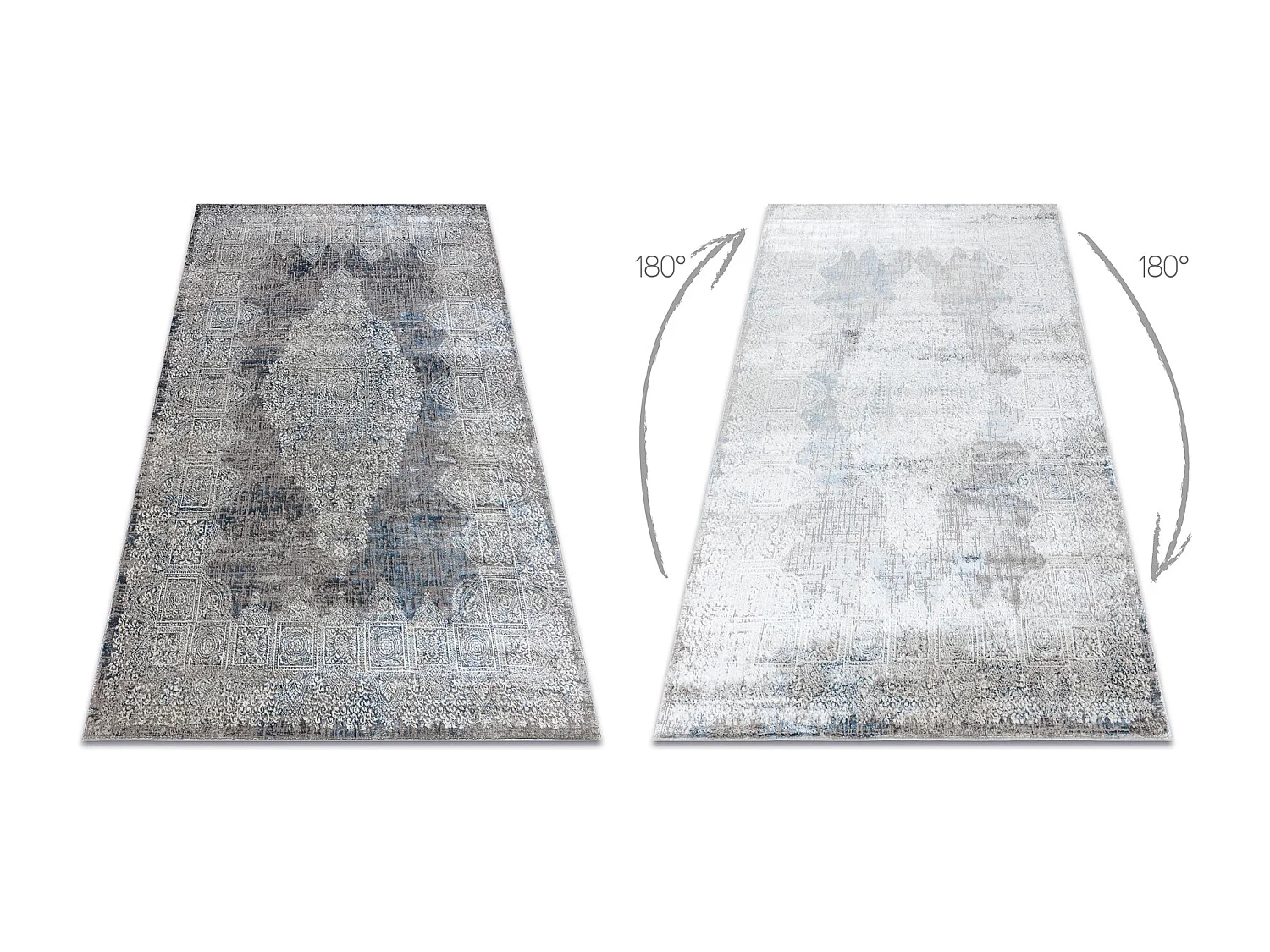 BLISS Z214AZ221 tapijt crème / blauw - Rozet, modern, structureel 160x220 cm