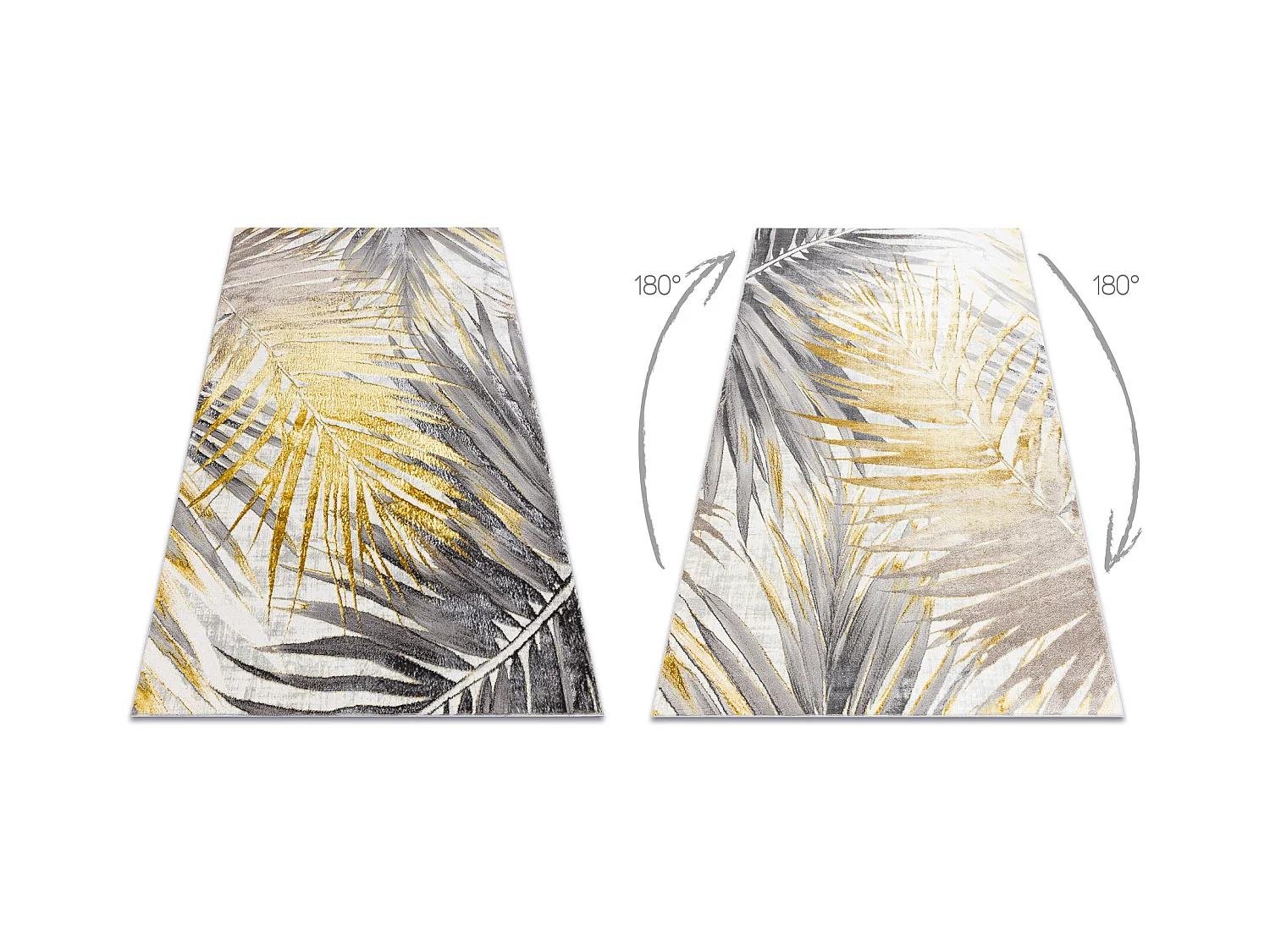 BLISS Z217AZ276 tapijt goud / grijs - Bladje Palm, modern, structureel 180x270 cm