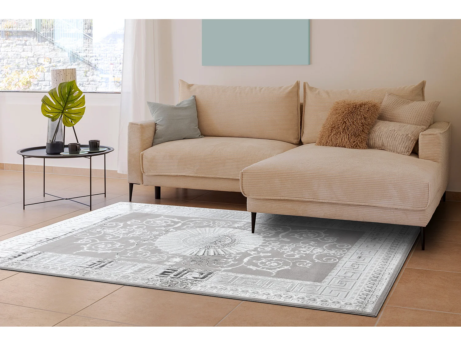 BLISS Z160AZ246 tapijt donker grijskleuring / grijskleuring - Kader, g 200x290 cm