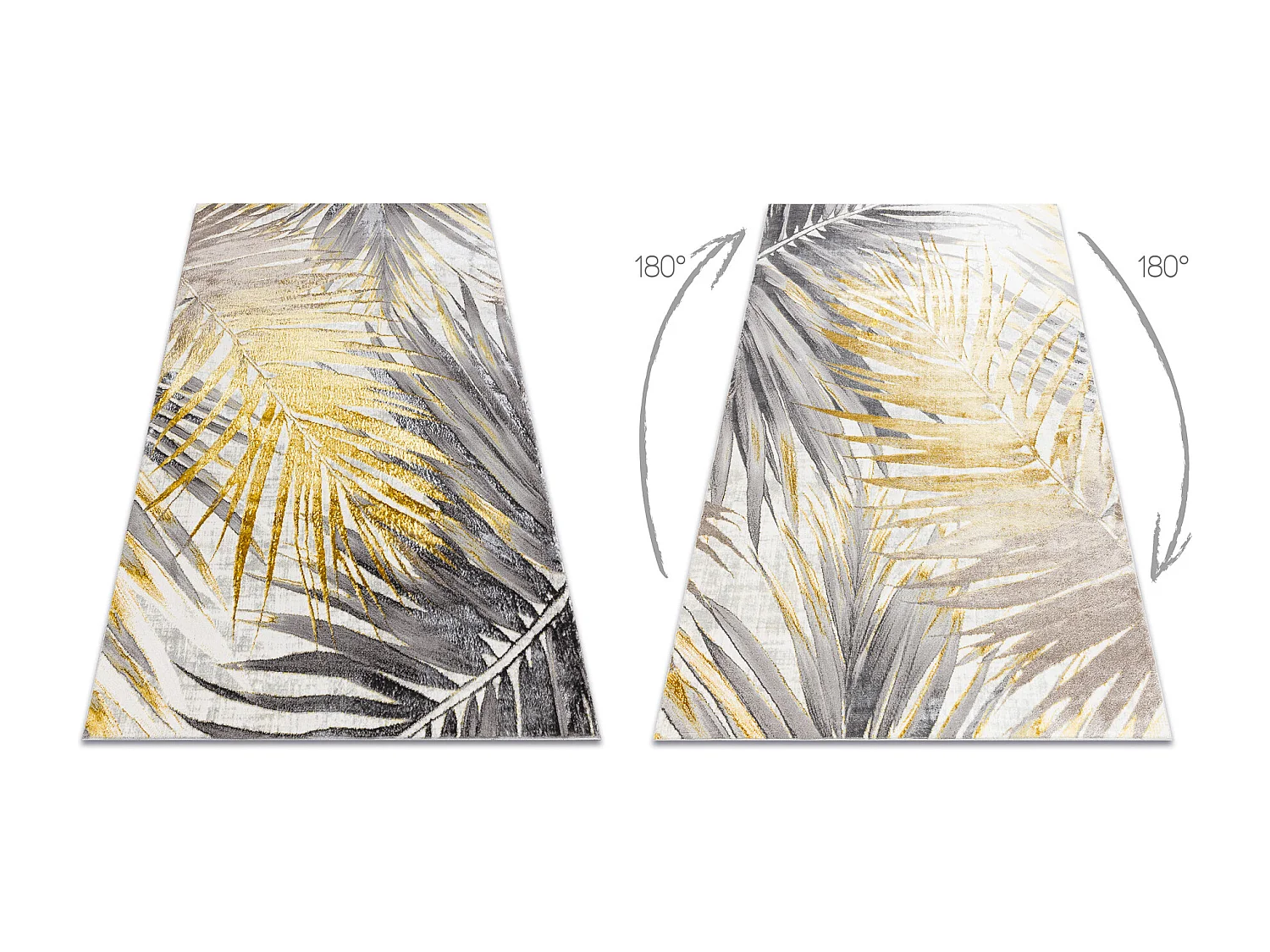 Tapis BLISS Z217AZ276 doré / gris - Feuilles de palmier, moderne, str 80x150 cm