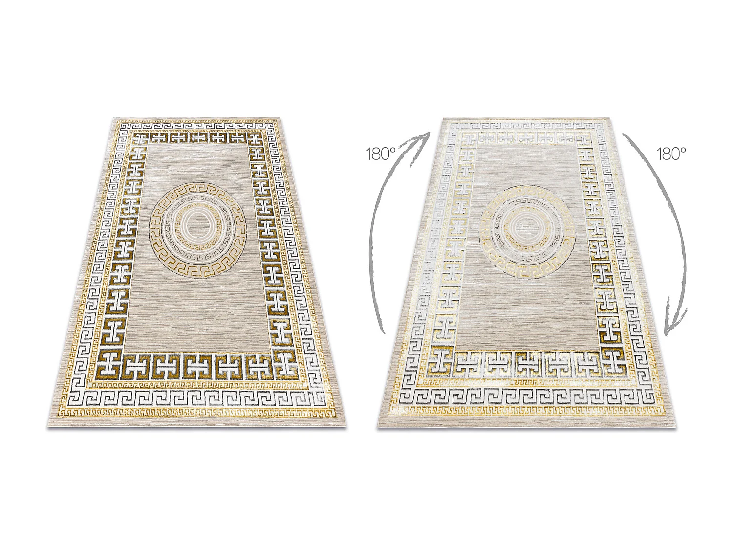 BLISS Z205AZ127 Teppich creme / gold – Rahmen, griechisch, modern, s 160x220 cm