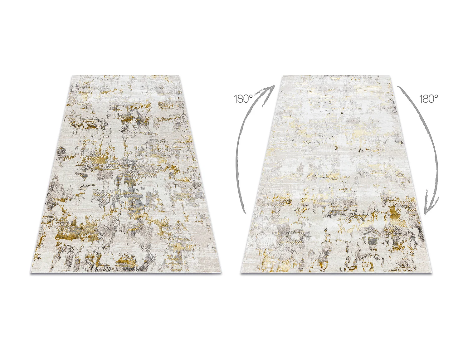 BLISS Z199AZ127 tapijt crème / goud - Abstractie, modern, structureel 160x220 cm