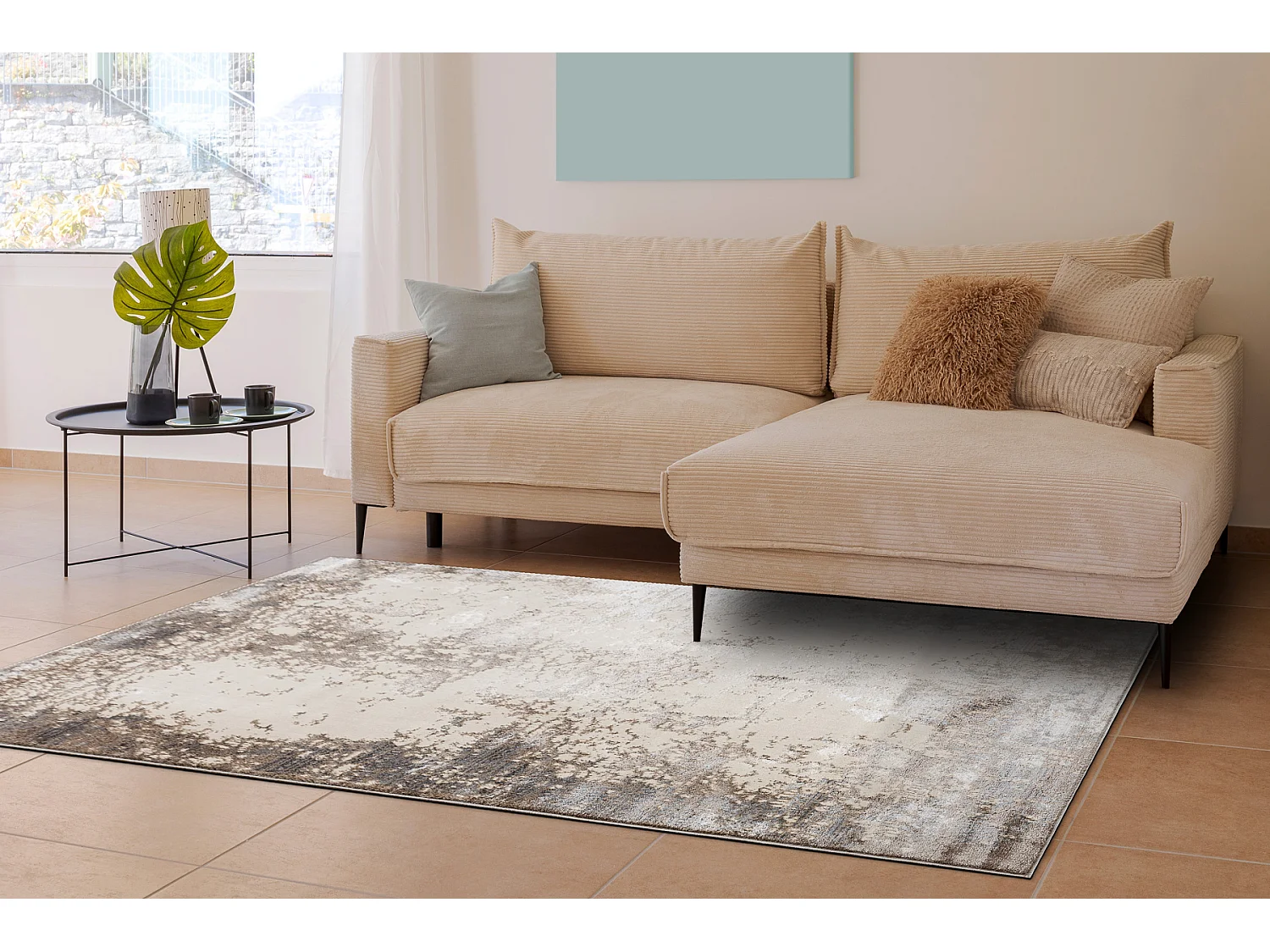 BLISS Z194AZ148 Teppich dunkelbeige / beige – Abstraktion, modern, s 140x190 cm