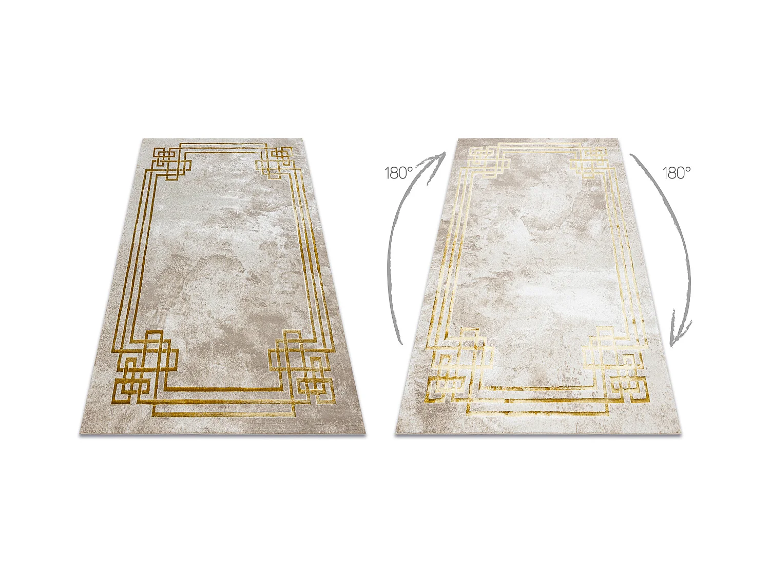 Tapis BLISS Z203AZ137 crème / or - Cadre, grec, moderne, structurel 180x270 cm