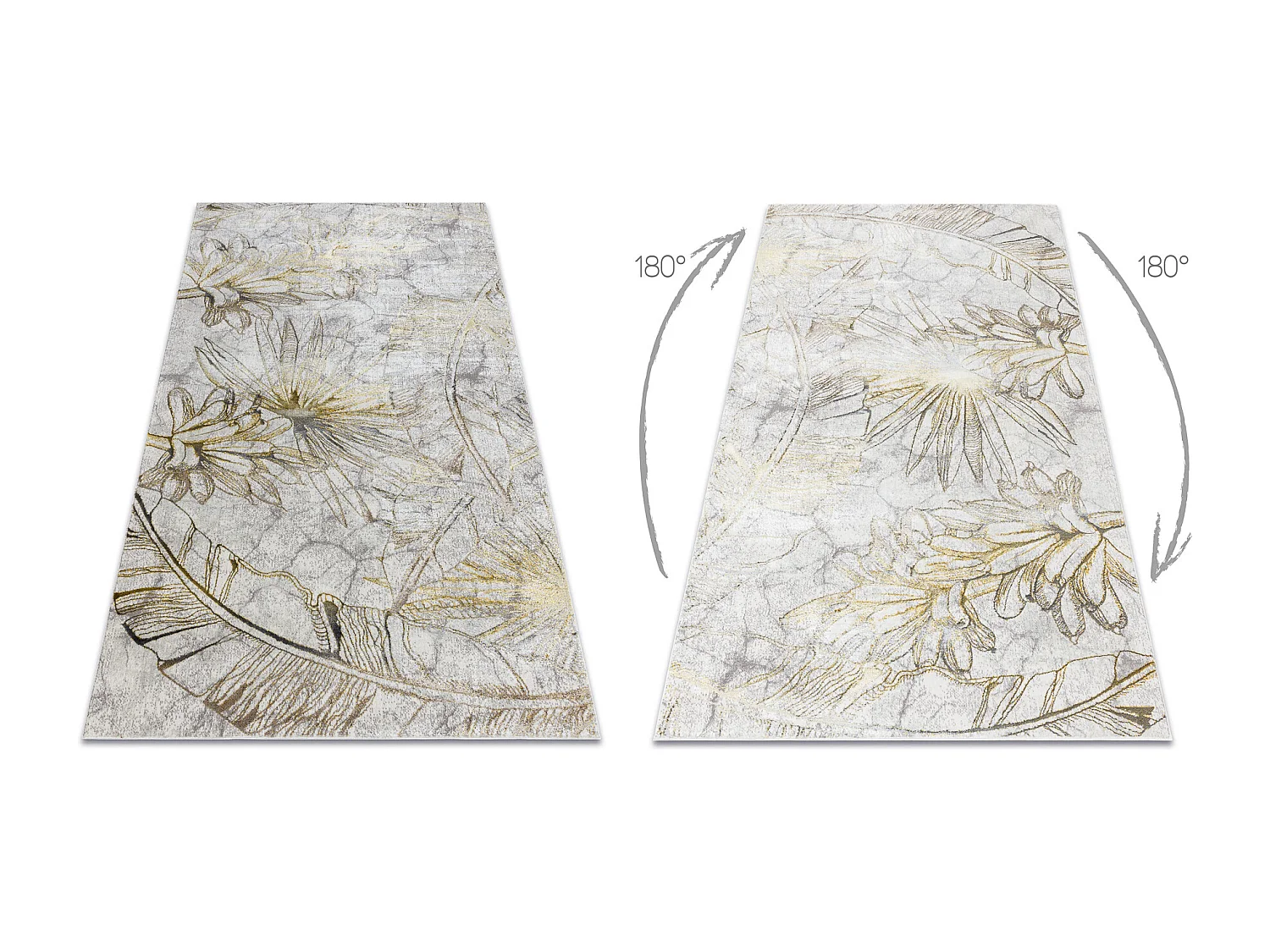 Tapis BLISS Z218AZ237 crème / doré - Fleurs, moderne, structurel 160x220 cm