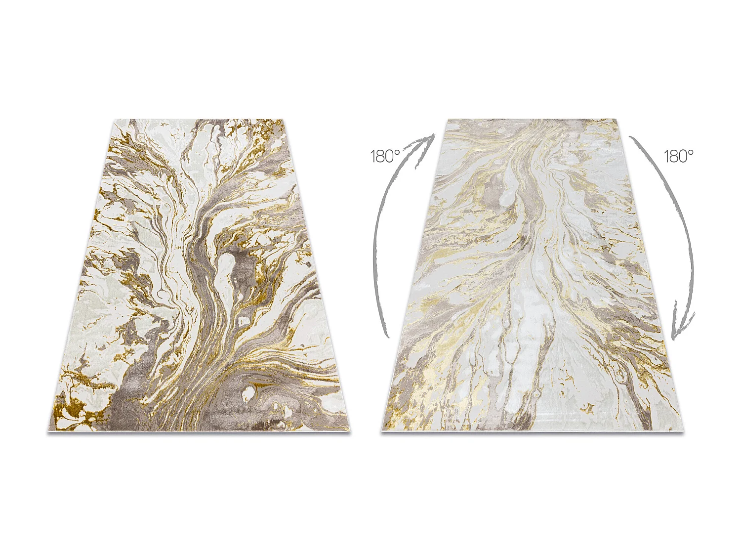 BLISS Z162AZ173 Teppich gold / creme – Abstraktion, modern, struktur 80x150 cm