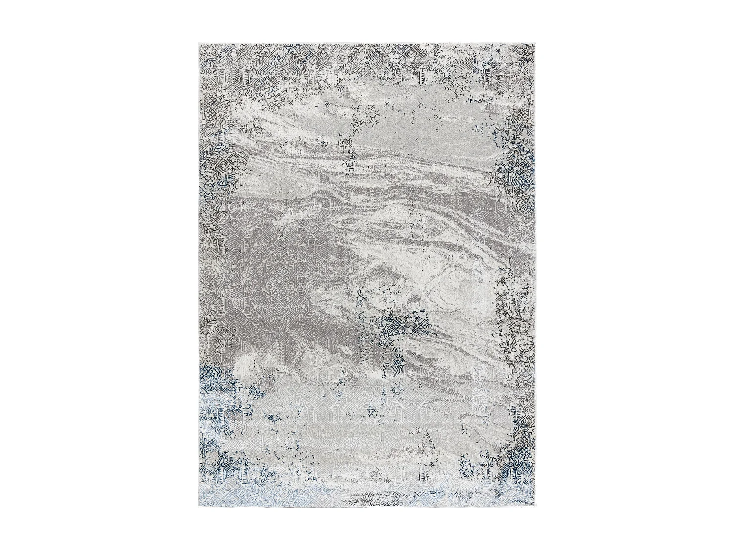 Dywan BLISS Z198AZ221 krem / niebieski - Abstrakcja, nowoczesny, struk 80x150 cm