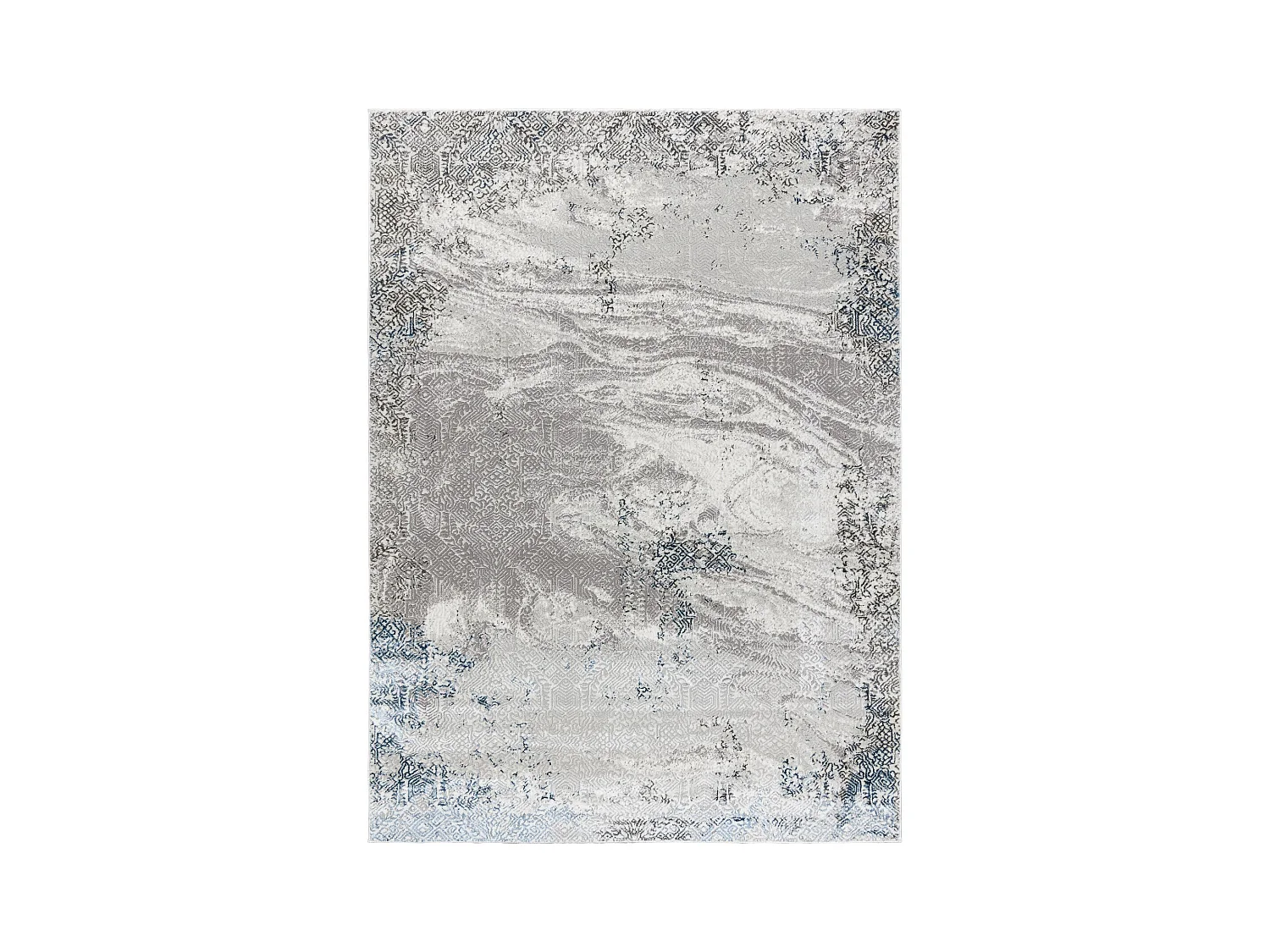 BLISS Z198AZ221 Teppich creme / blau – Abstraktion, modern, struktur 80x150 cm