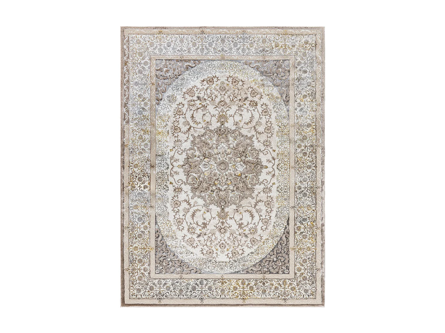 BLISS Z204AZ128 Teppich creme / beige – Rahmen, Ornament, modern, st 140x190 cm