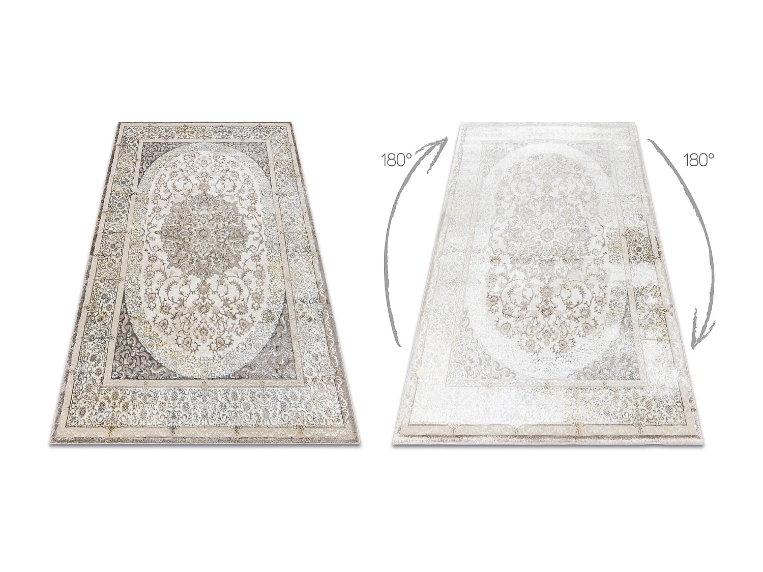 Tapis BLISS Z204AZ128 crème / beige - Cadre, ornement, moderne, struc 140x190 cm