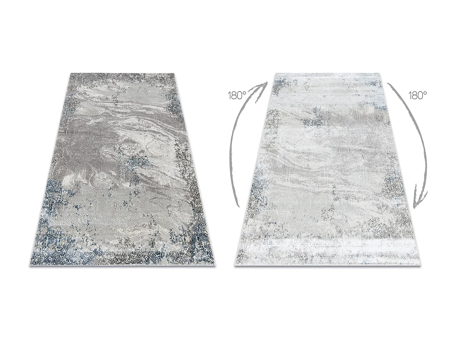 Tapis BLISS Z198AZ221 crème / bleu - Abstraction, moderne, structurel 180x270 cm