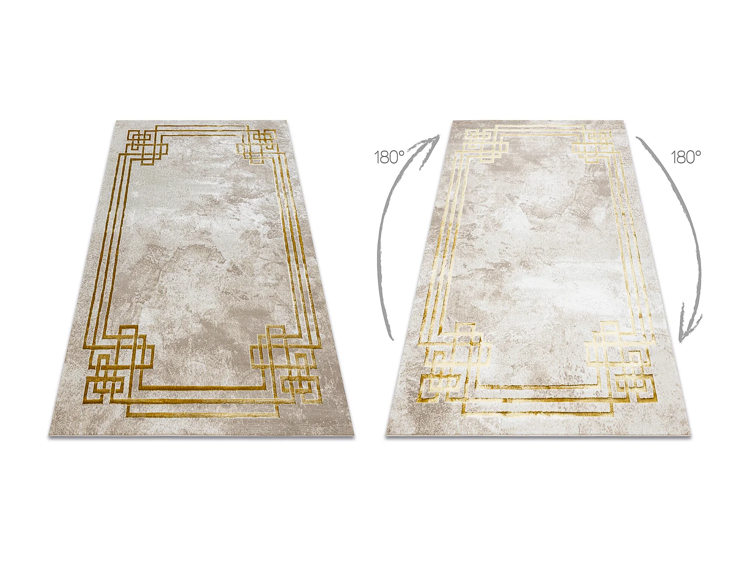 BLISS Z203AZ137 tappeto crema / oro - Cadre, greco, moderno, struttura 200x290 cm