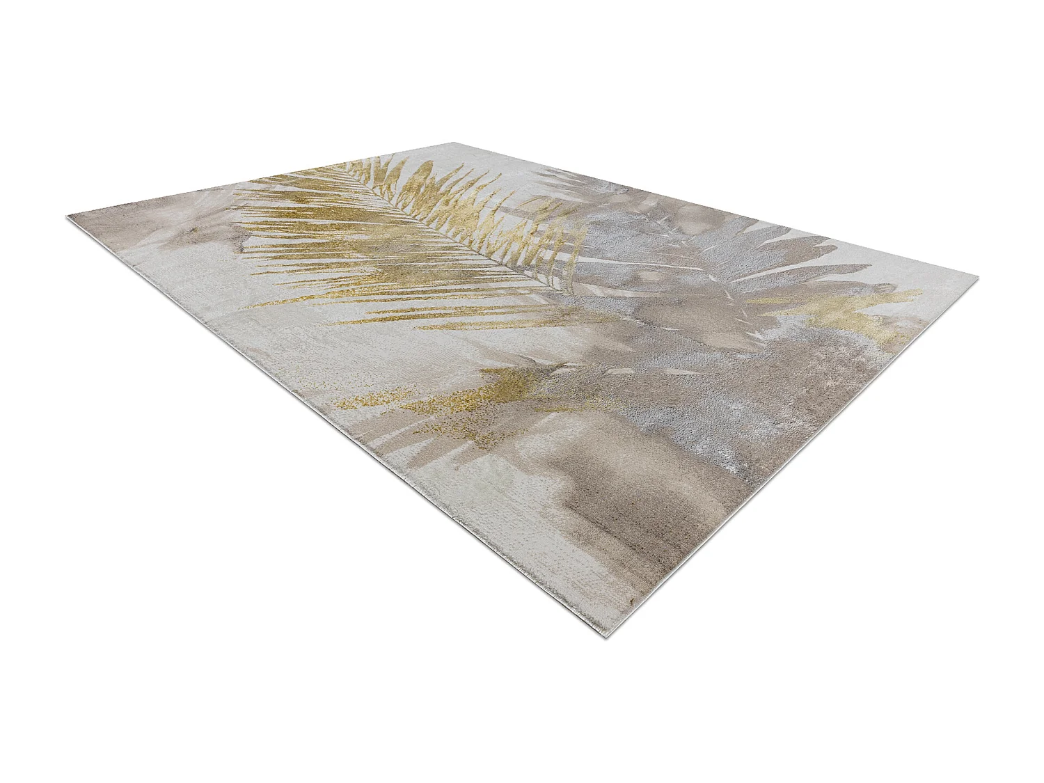 BLISS Z216AZ137 tapijt crème / goud - Bladje Palm, modern, structuree 80x150 cm