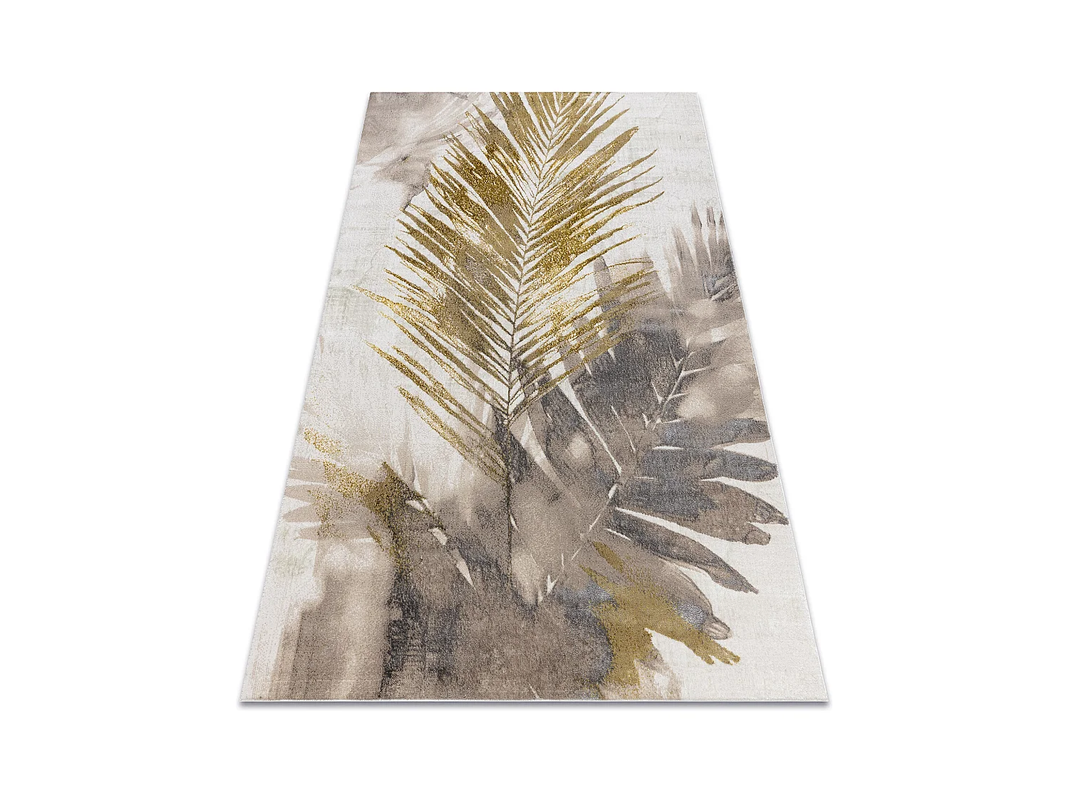 Tapis BLISS Z216AZ137 crème / doré - Feuilles de palmier, moderne, s 80x150 cm