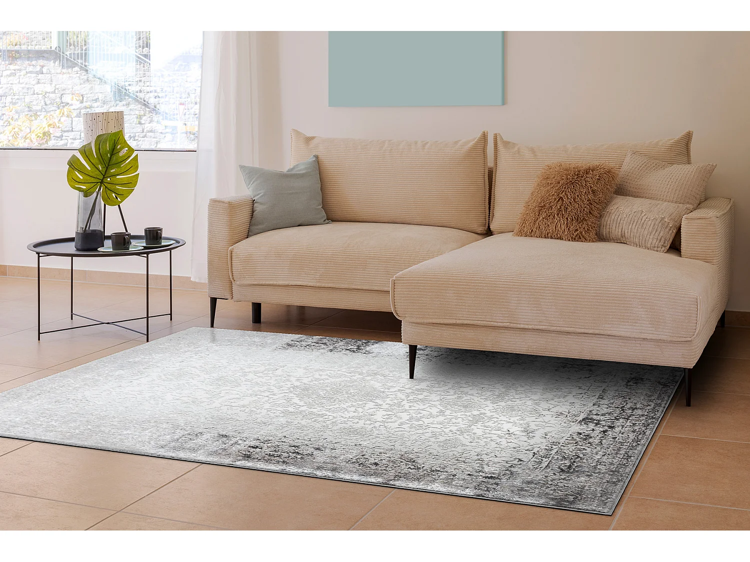 Tapis BLISS Z226AZ226 crème / gris - Cadre, ornement, moderne, struct 120x170 cm