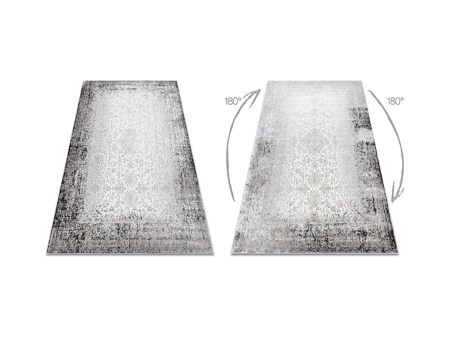 BLISS Z226AZ226 tapijt crème / grijs - Kader, ornament, modern, struc 120x170 cm