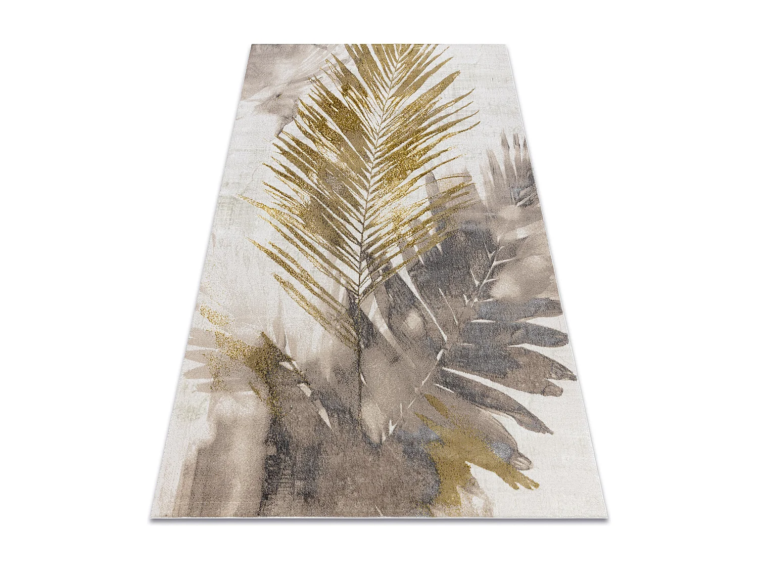 BLISS Z216AZ137 tapijt crème / goud - Bladje Palm, modern, structuree 140x190 cm