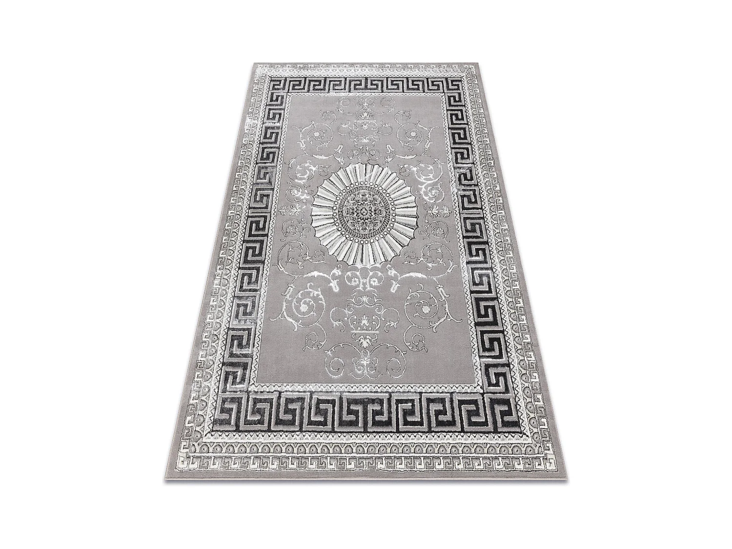 BLISS Z160AZ246 Teppich dunkelgrau / grau – Rahmen, griechisch, Exkl 160x220 cm