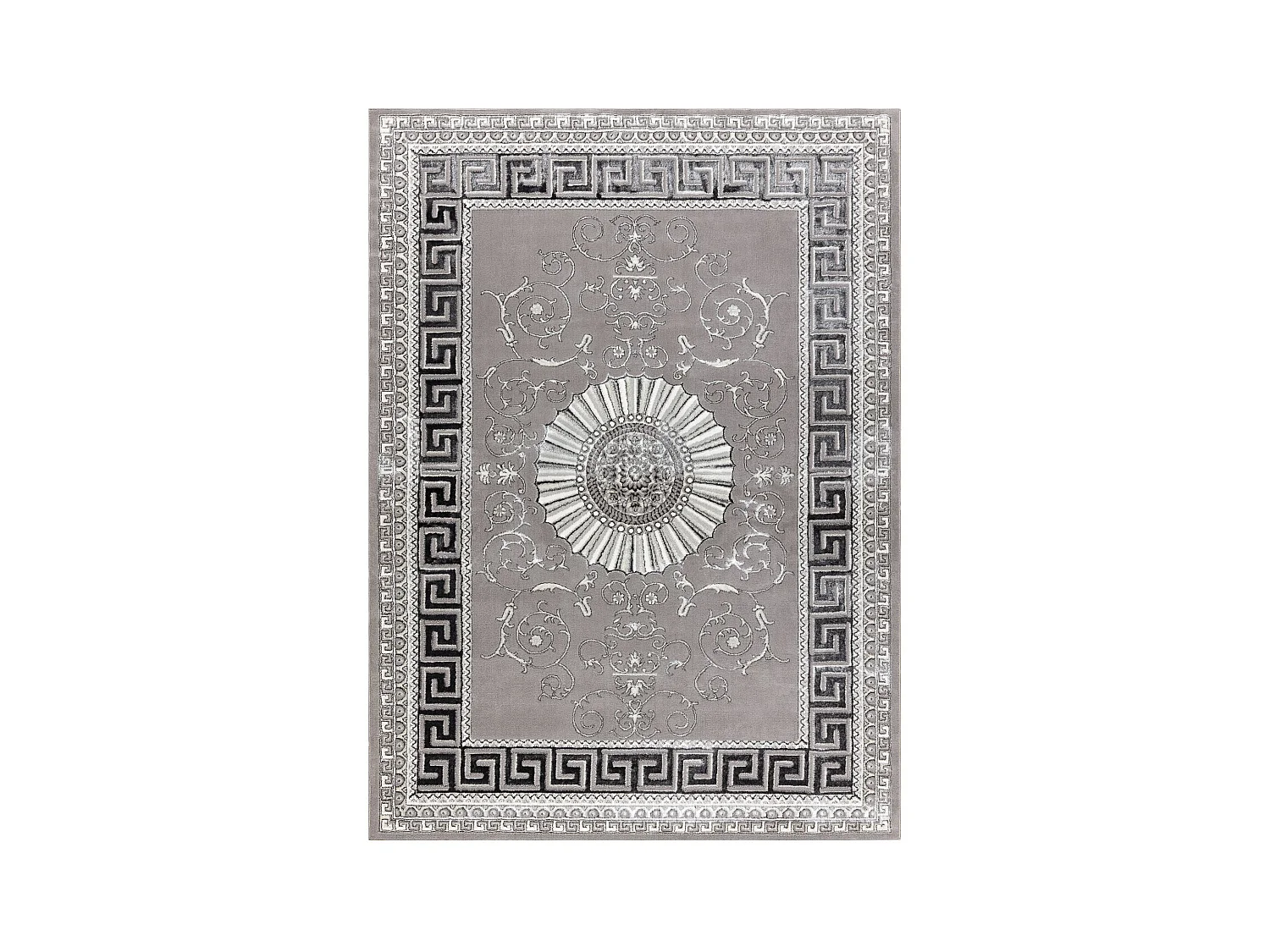 BLISS Z160AZ246 Teppich dunkelgrau / grau – Rahmen, griechisch, Exkl 160x220 cm