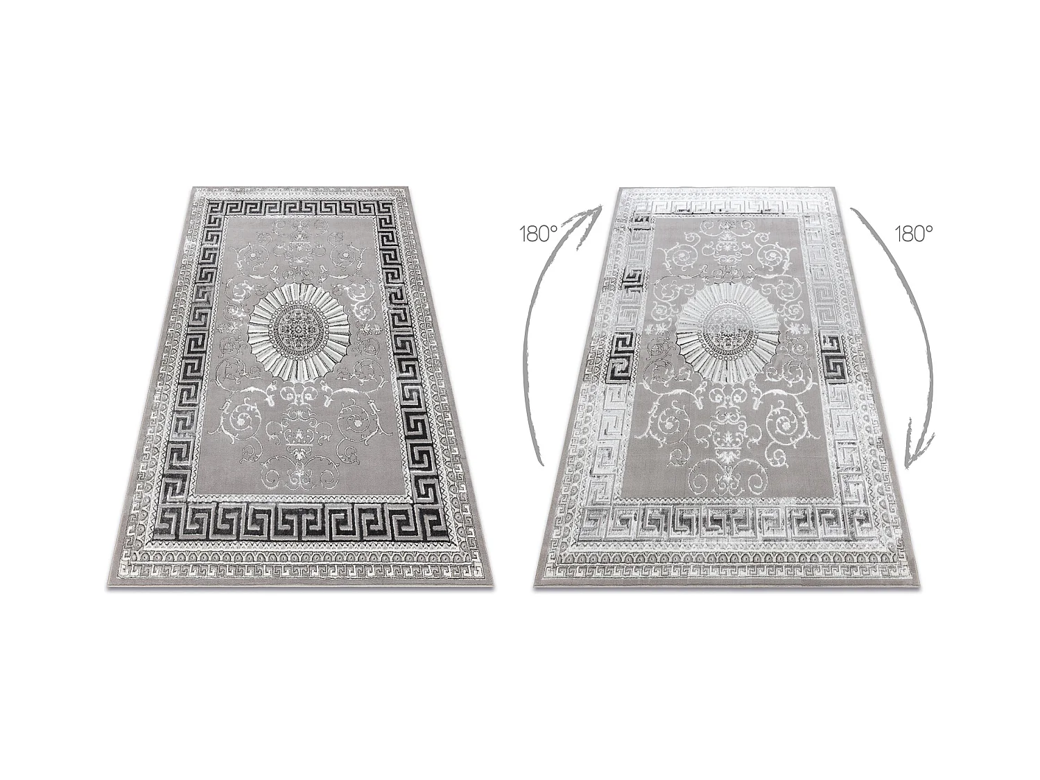 BLISS Z160AZ246 tapijt donker grijskleuring / grijskleuring - Kader, g 160x220 cm