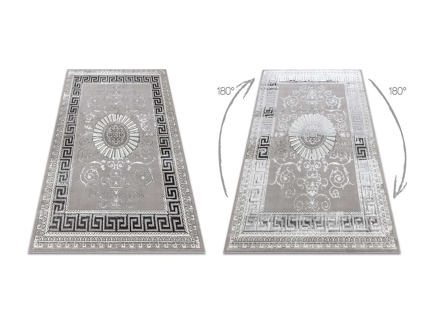 BLISS Z160AZ246 tapijt donker grijskleuring / grijskleuring - Kader, g 160x220 cm