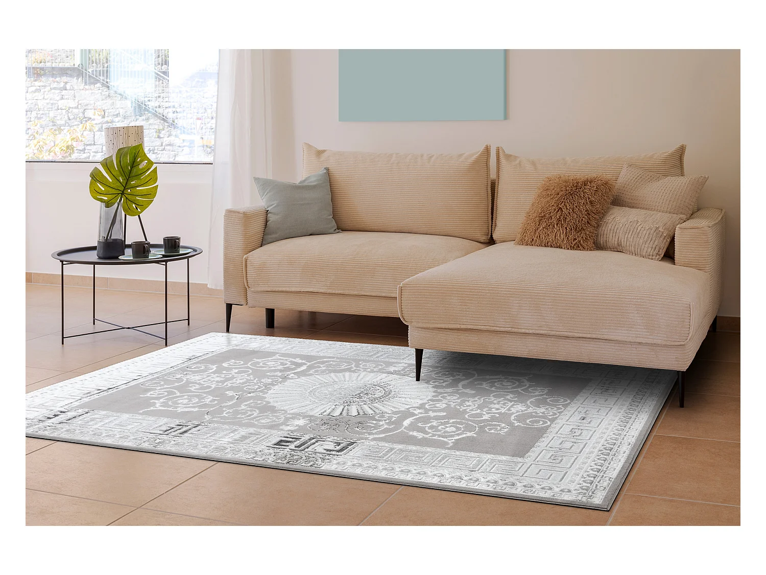 BLISS Z160AZ246 tapijt donker grijskleuring / grijskleuring - Kader, g 160x220 cm