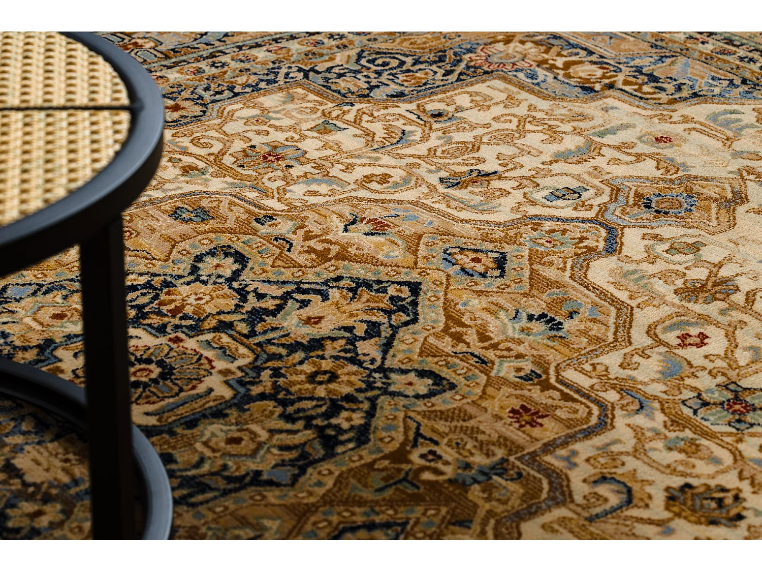 Dywan KESHAN Frędzle, Ornament, ramka orientalny 8995/53565 beż / ni 250x340 cm