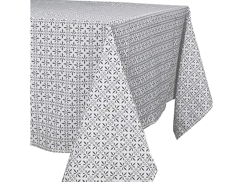 Nappe rectangle 140x240 cm VITA 100% polyester antitache motifs géométriques gris