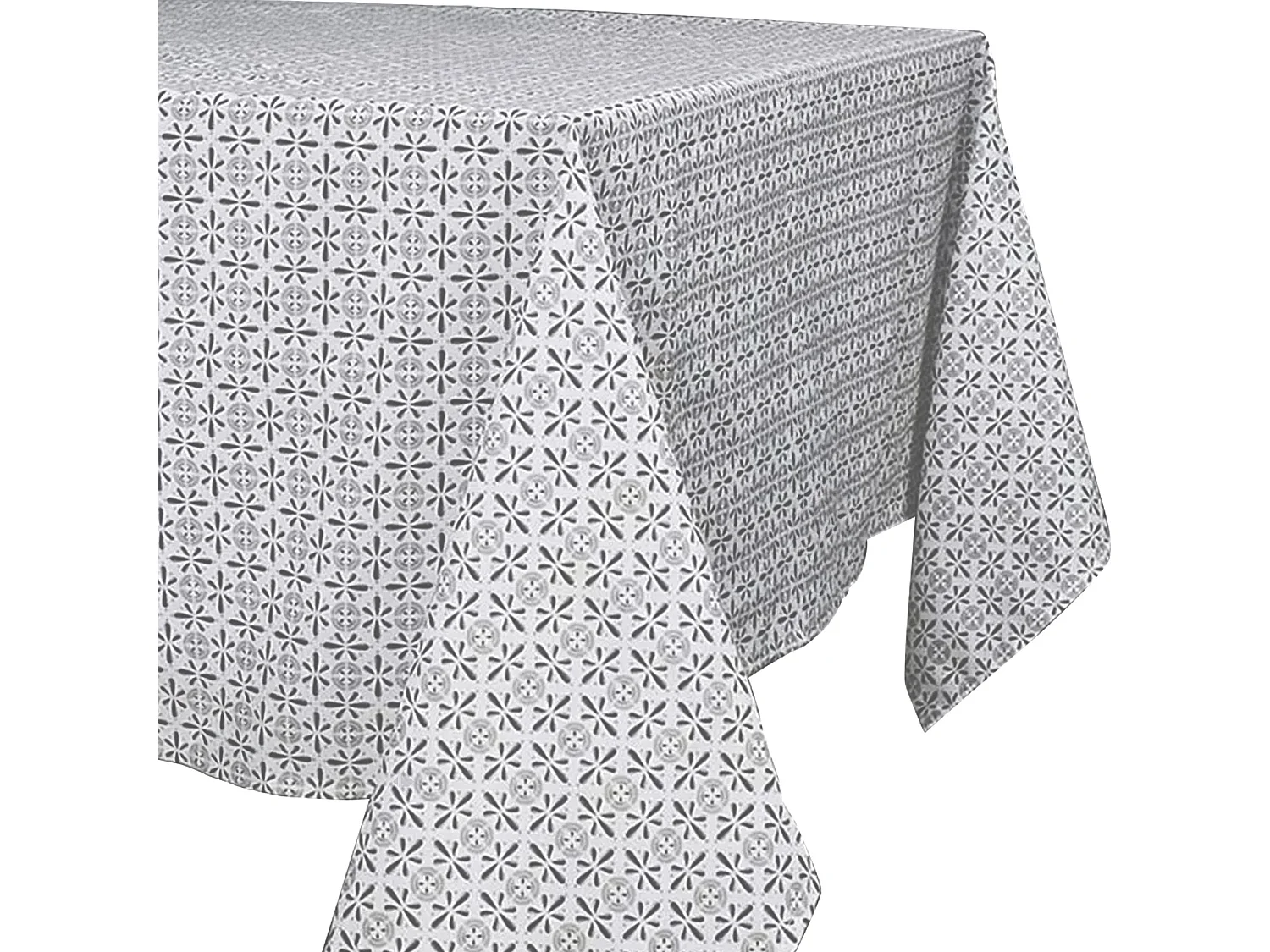 Nappe rectangle 140x240 cm VITA 100% polyester antitache motifs géométriques gris